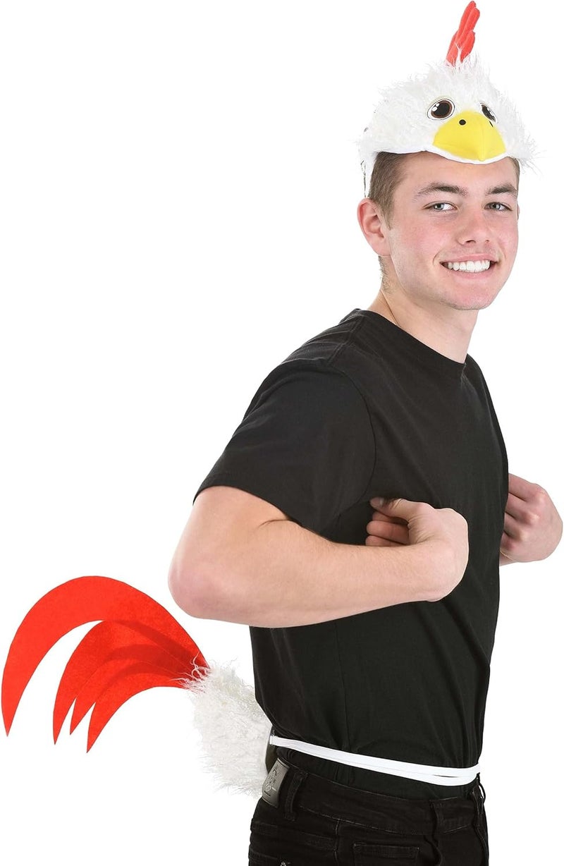 elope Chicken Soft Headband & Tail Costume Accessory Kit - Soft Sculpted Beak and Tail with Adjustable Elastic - Image 5